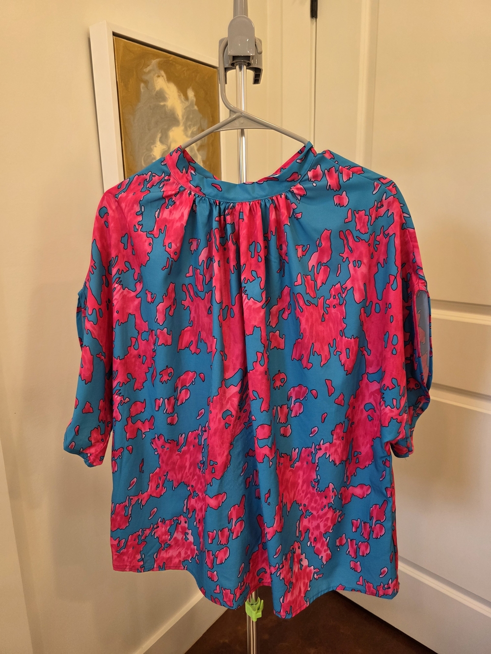 SHEIN Teal & Pink Curve Blouse 1XL